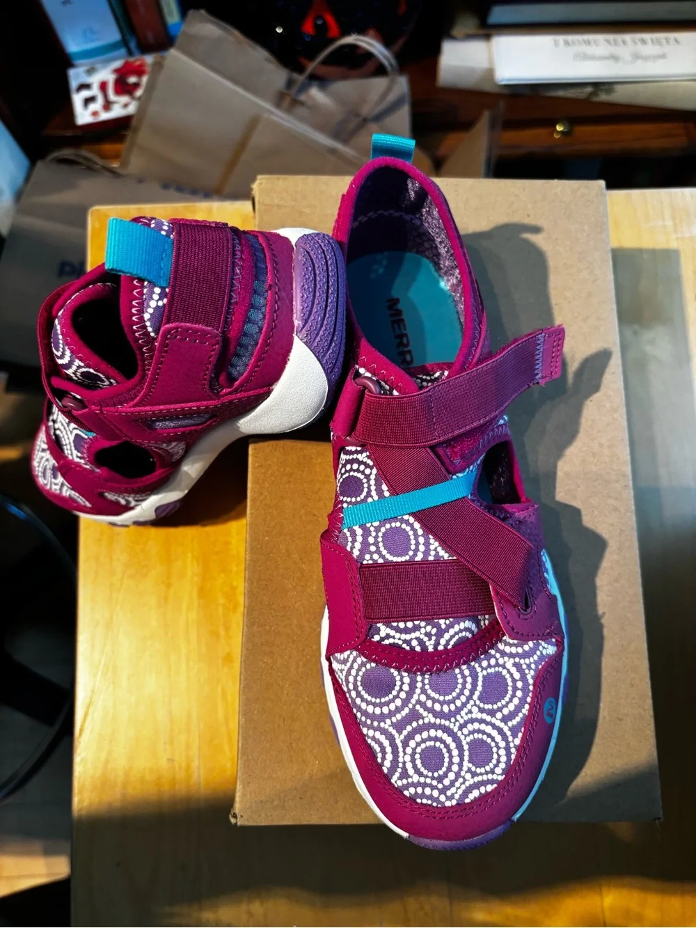 Merrell Kids Magenta & Purple Active Sneakers with Teal Accent